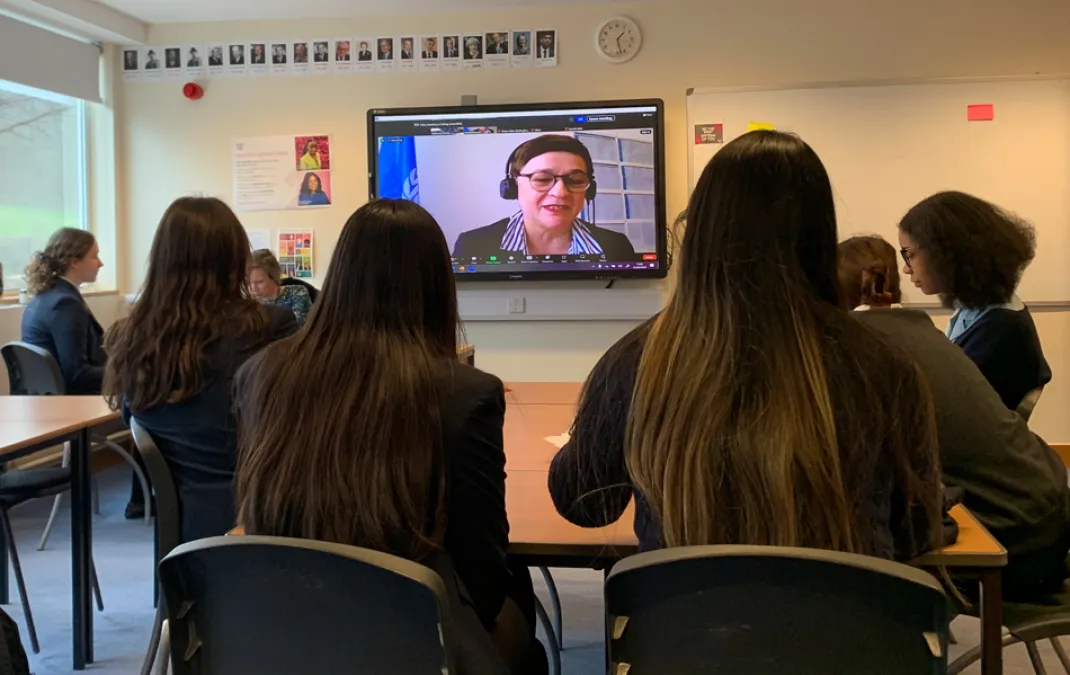 UN Chief of Communications, alumna Amalia Navarro, urges students to commit to making a difference