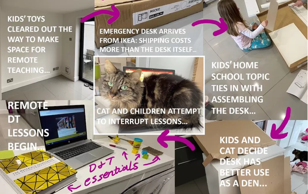 Staff become creative in setting up remote teaching spaces