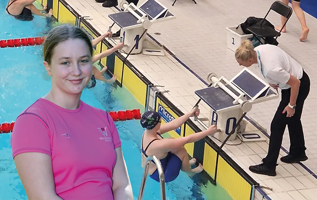 Lara races with Olympic swimmers