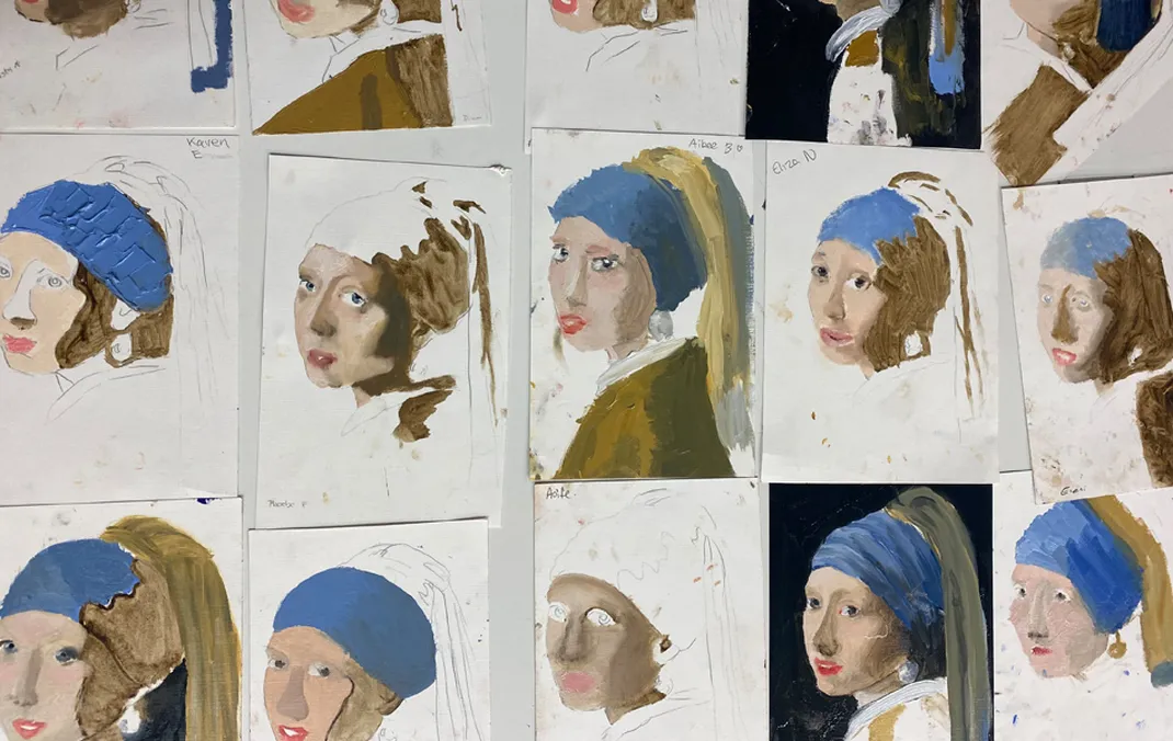 Year 8 artists create unique interpretations of a masterpiece in oil painting workshop