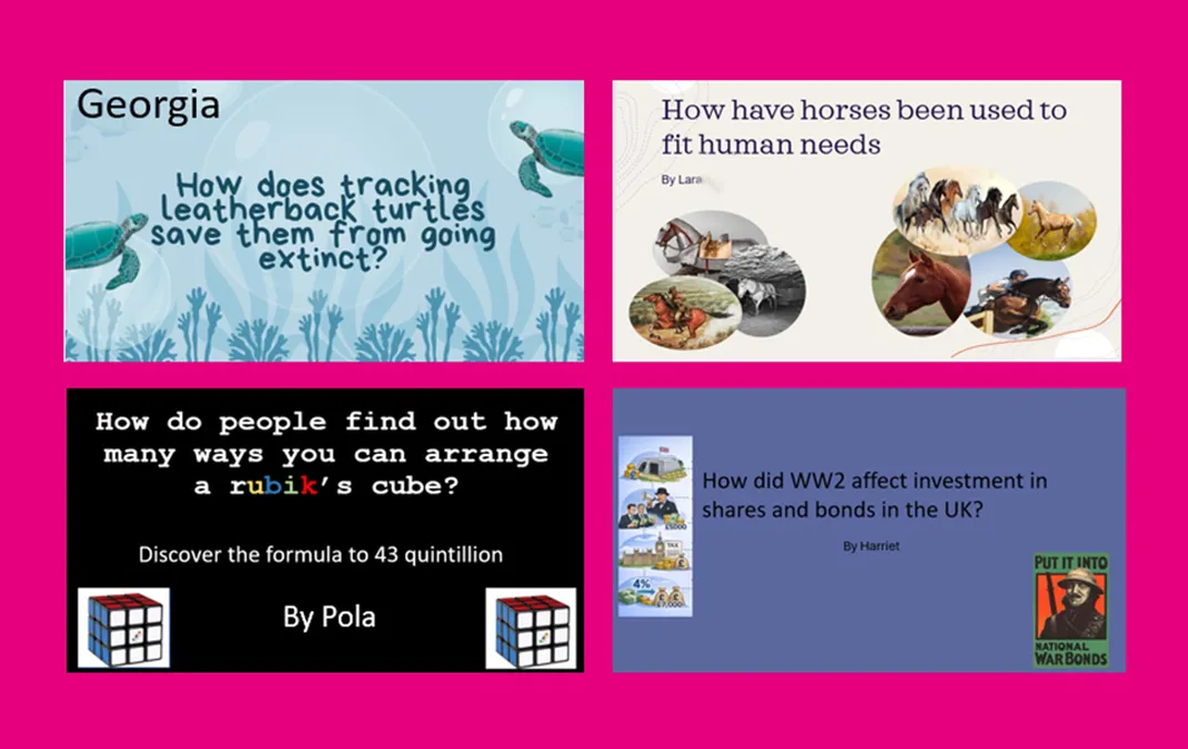 Year 7s explore a variety of fascinating topics in depth through their Curiosity Projects